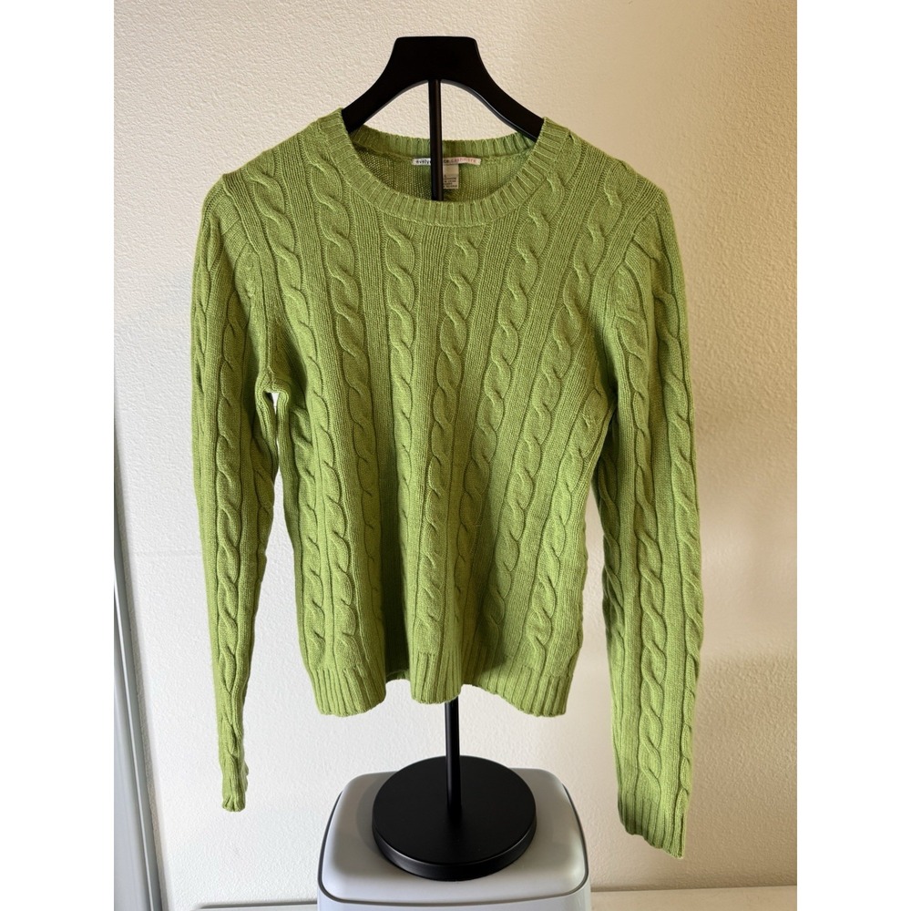 Evelyn Grace Cashmere Women's Cable Knit Sweater Green Size L